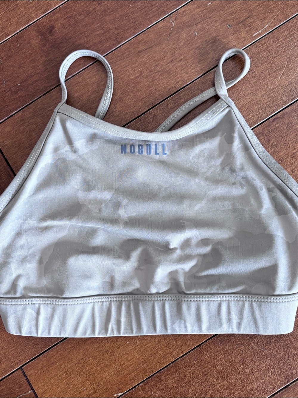 NOBULL Pale Gray Sports Bra with Logo No Padding